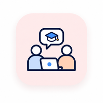 Tutoring icon: teacher and student